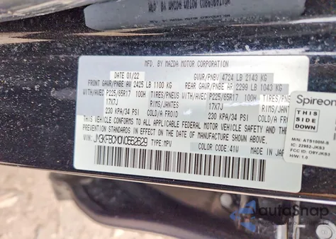 2022 Mazda Cx-5 Preferred from USA, damaged, VIN JM3KFBCM0N0552629